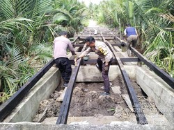 Polda Riau Mulai Bangun Jembatan Merah Putih di Bengkalis, Target 25 Hari