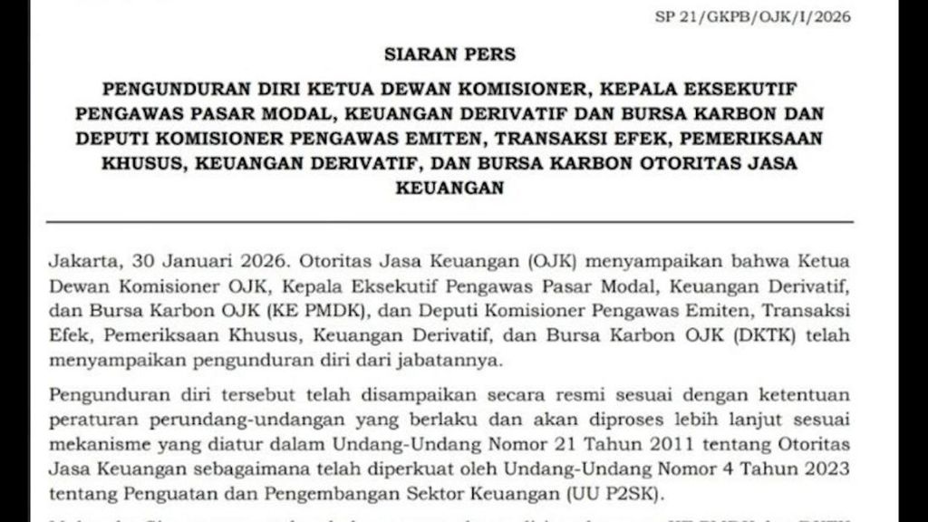 VIDEO: Ketua Dewan Komisioner OJK Mengundurkan Diri