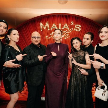 Gaya Maia dan Keluarga di Perayaan Ulang Tahun ke-50, Didominasi Outfit Hitam Elegan