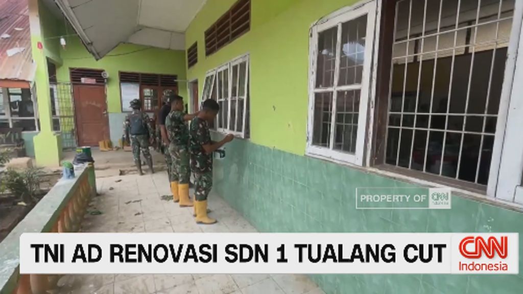 VIDOE: TNI AD Renovasi SDN 1 Tualang Cut
