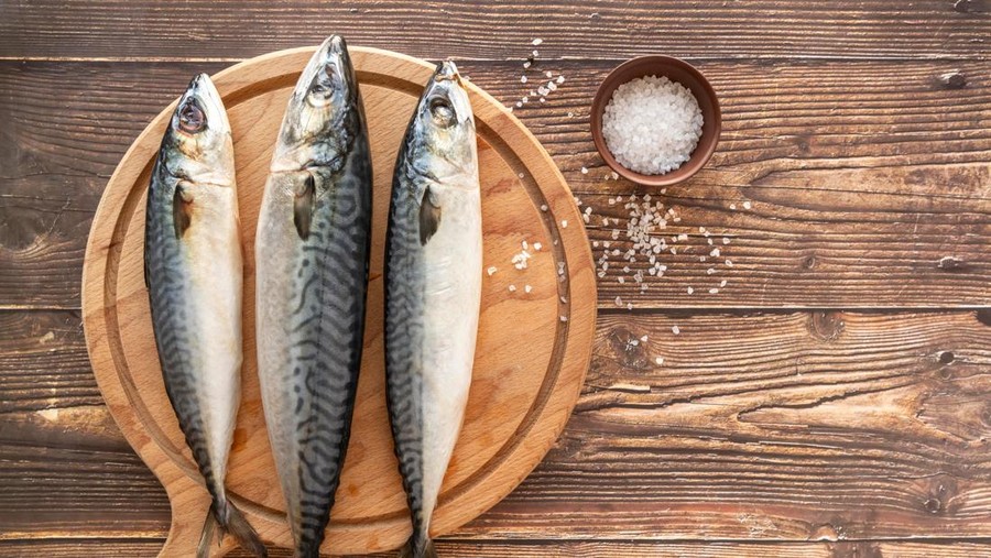 Ilustrasi ikan asin&comma; garam&comma; ikan