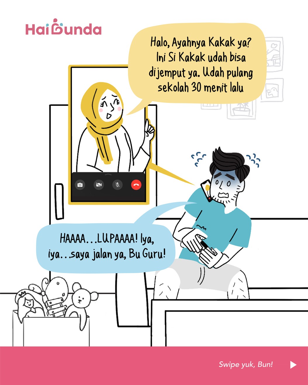Ayah jemput Kakak di sekolah