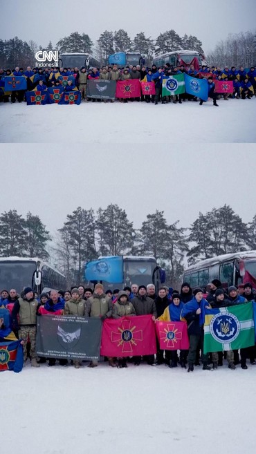 Momen Bahagia 157 Tahanan Ukraina usai Dibebaskan Rusia