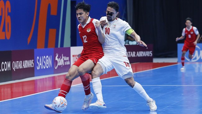 Timnas Futsal Indonesia bermain imbang dengan Iran pada laga final AFC Futsal 2026 di Indonesia Arena, Jakarta, Sabtu (7/2).