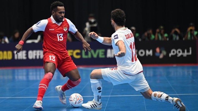 Timnas Futsal Indonesia Iran pada laga final AFC Futsal 2026 di Indonesia Arena, Jakarta, Sabtu (7/2).
