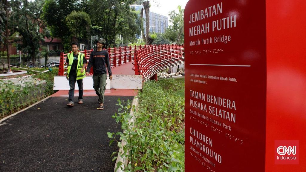 FOTO: Wajah Taman Bendera Pusaka di Barito Jaksel Jelang Peresmian