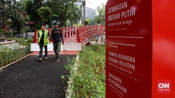 FOTO: Wajah Taman Bendera Pusaka di Barito Jaksel Jelang Peresmian