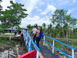 Jembatan Akses ke SD di Inhil Riau Sudah Rampung, Begini Potretnya