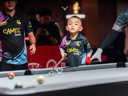 Potret Fajar Alamri Bocah 5 Tahun Jadi Peserta Termuda di Kompetisi Biliar Internasional