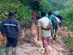 Jalinsum OKU Selatan Tertutup Material Longsor