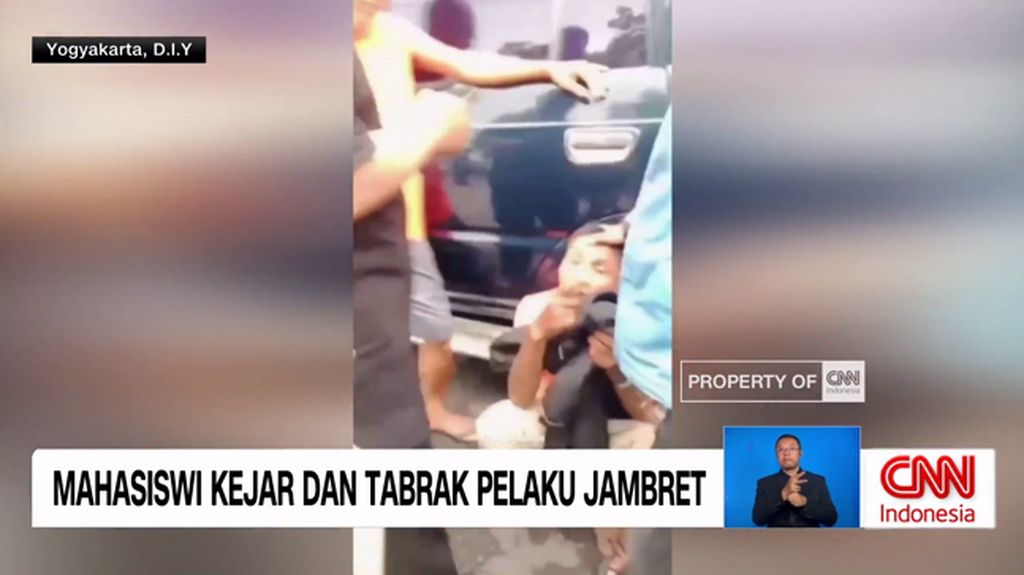 VIDEO: Mahasiswi Kejar dan Tabrak Pelaku Jambret