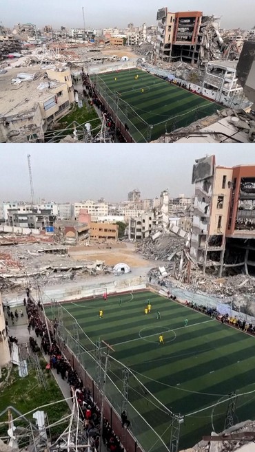 Warga Bergairah Ikut Turnamen Sepak Bola di Jalur Gaza