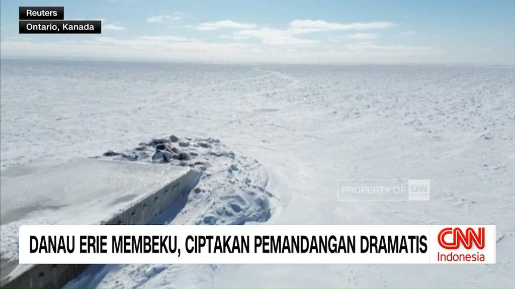 VIDEO: Danau Erie Membeku, Ciptakan Pemandangan Dramatis