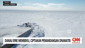 VIDEO: Danau Erie Membeku, Ciptakan Pemandangan Dramatis