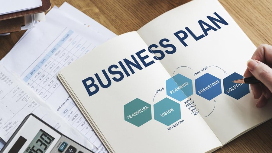 Business Plan Strategy Development Process Graphic Concept