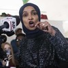 Rep. Ilhan Omar, Democrat from Minnesota, speaks to the press in Minneapolis, Minnesota, on January 28, 2026. On January 27, 2026, a man sprayed Omar with a syringe of unknown liquid at a town hall meeting, where she called for curbing the Trump admi