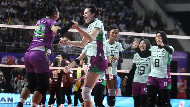 Jakarta Pertamina Enduro (JPE) lolos ke final four Proliga 2026 setelah mengalahkan Jakarta Popsivo Polwan 3-1 di GOR Bojonegoro, Minggu (15/2).