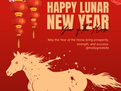 55 Poster Imlek 2026 dengan Contoh Ucapan, Meriahkan Tahun Kuda Api di Medsos