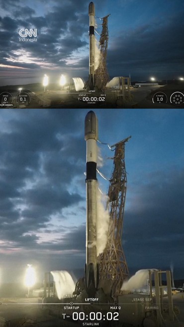 Detik-detik SpaceX Luncurkan 24 Satelit Starlink ke Orbit