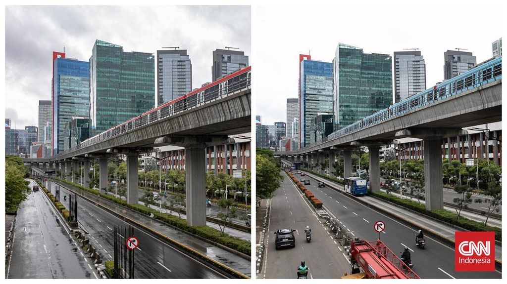 FOTO: Wajah Baru Rasuna Said Sebelum dan Sesudah Tiang Monorel Dibongkar