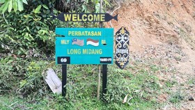 Perbatasan Indonesia-Malaysia di Long Midang, Nunukan, Kaltara.