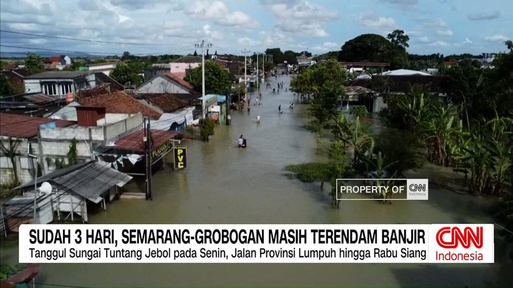 VIDEO: Sudah 3 Hari, Jalur Semarang-Grobogan Masih Terendam Banjir