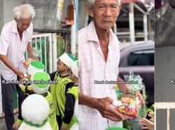 Datang Bawa Makanan, Murid TK Ini Bikin Kakek Menangis Terharu