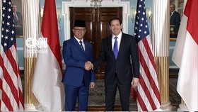 Momen Menlu Sugiono Bertemu Marco Rubio