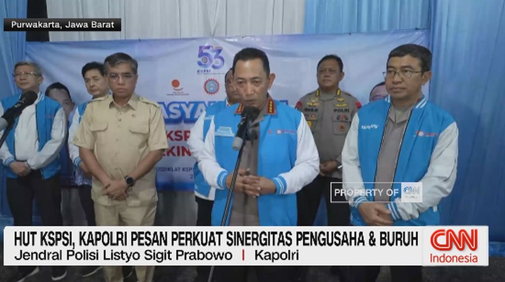 VIDEO: HUT KSPSI, Kapolri Pesan Perkuat Sinergitas Pengusaha dan Buruh