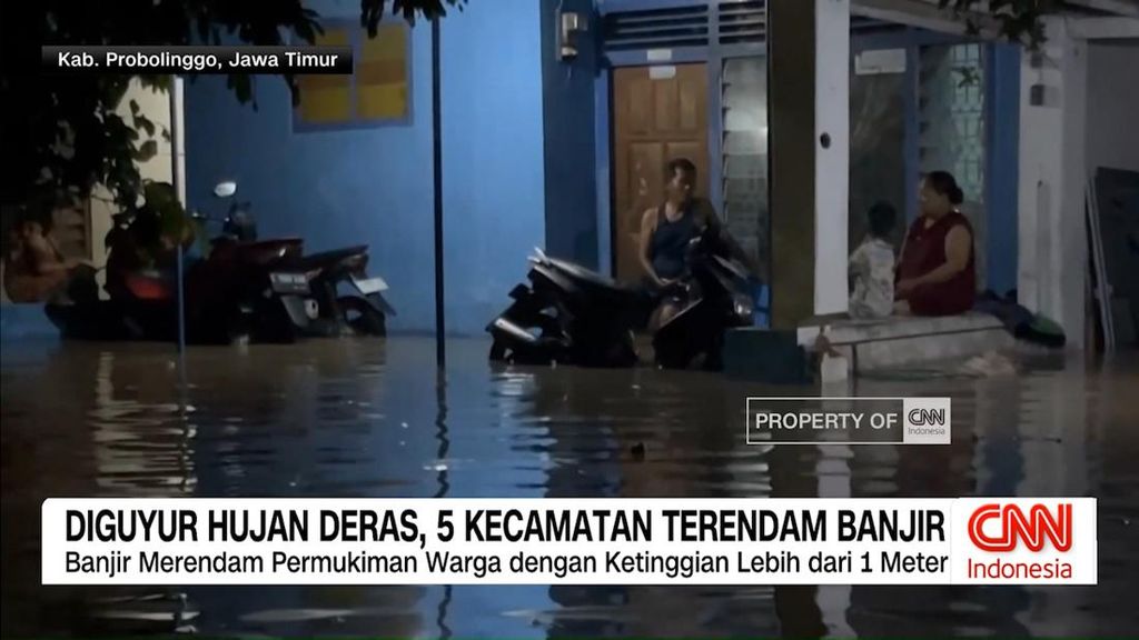 VIDEO: Diguyur Hujan Deras, 5 Kecamatan di Probolinggo Terendam Banjir