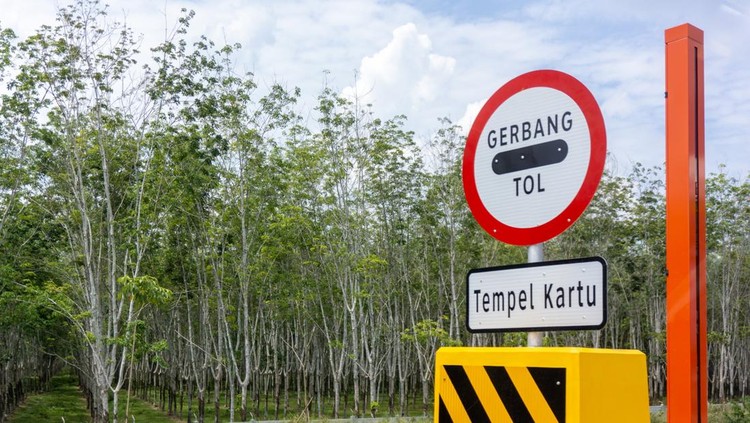 highway gate sign in Trans Sumatera toll road