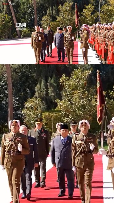 Sambutan Hangat Raja Yordania ke Prabowo di Istana Basman Amman