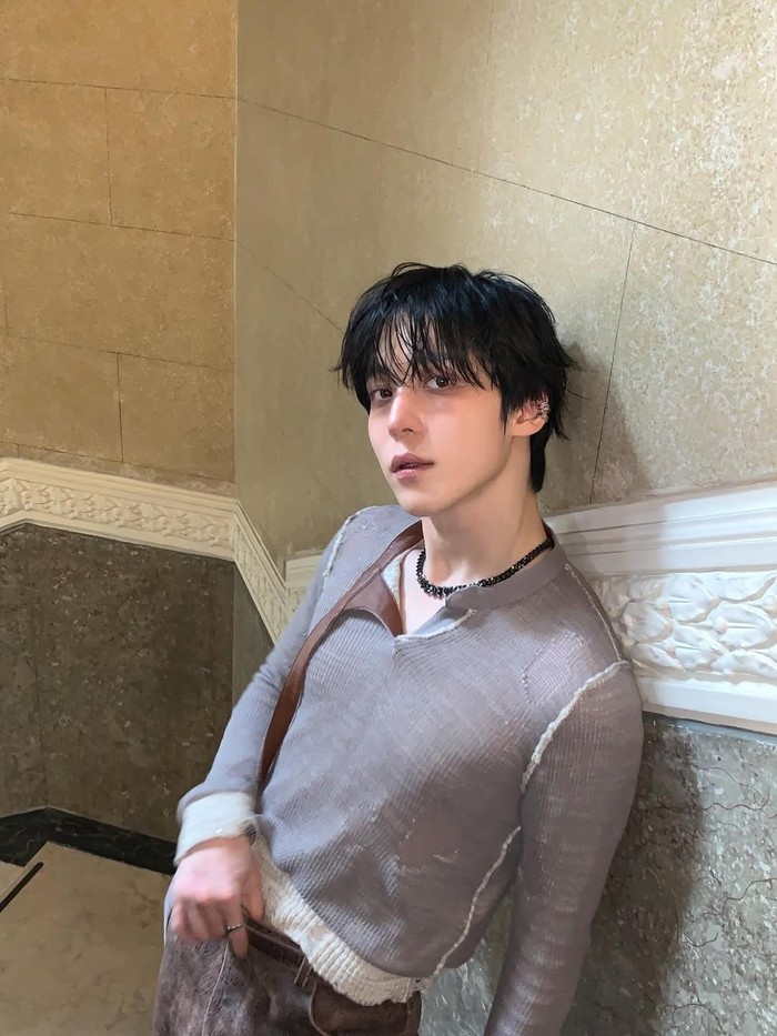 Bagaimana penampilan Yunho ATEEZ kali ini menurut kamu, Beauties?/ Foto: instagram.com/yunou._.u