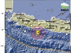 Gempa M 3,8 Terjadi di Perairan Cilacap