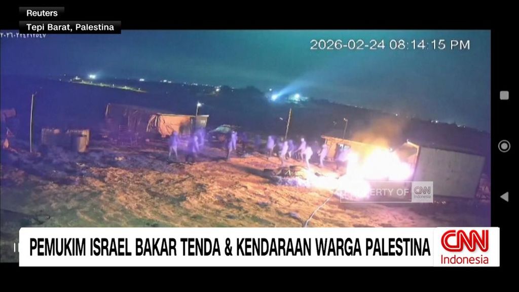 VIDEO: Pemukim Israel Bakar Tenda dan Kendaraan Warga Palestina