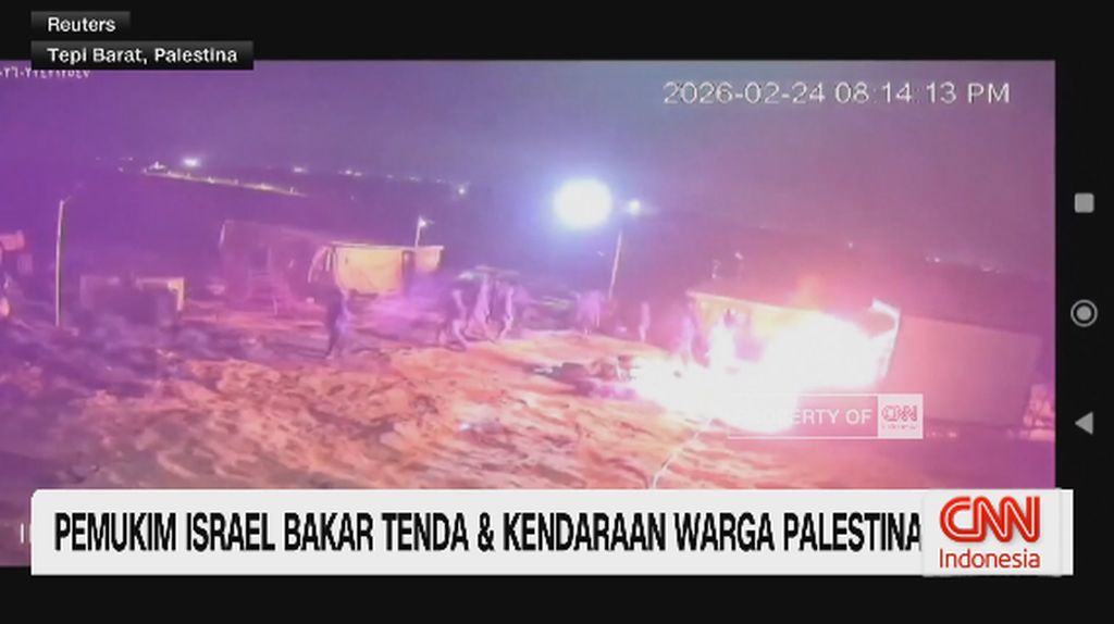 VIDEO: Pemukim Israel Bakar Tenda dan Kendaraan Warga Palestina