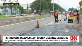 VIDEO: Perbaikan Jalan Jalur Mudik Dikebut Jelang Lebaran