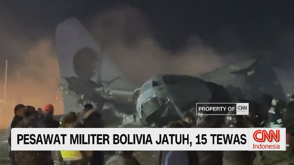 VIDEO: Pesawat Militer Bolivia Jatuh, 15 Tewas