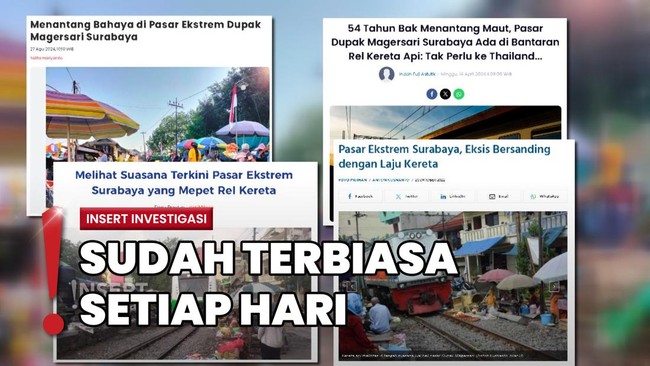 Kehidupan Pedagang Pasar Dupak Surabaya Berdampingan dengan Kereta Api