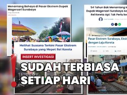 Kehidupan Pedagang Pasar Dupak Surabaya Berdampingan dengan Kereta Api