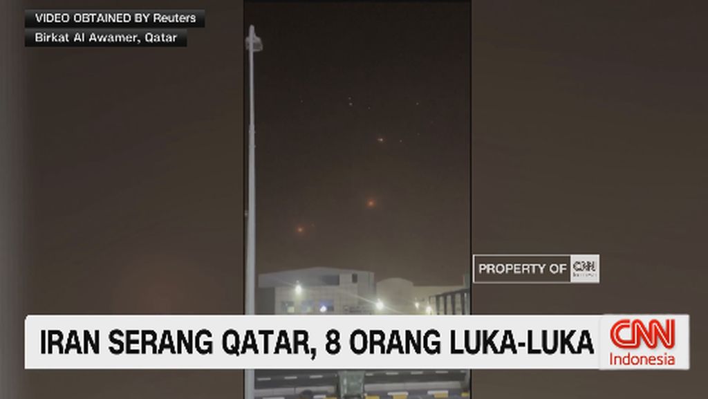 VIDEO: Iran Serang Qatar, 8 Orang Luka-Luka