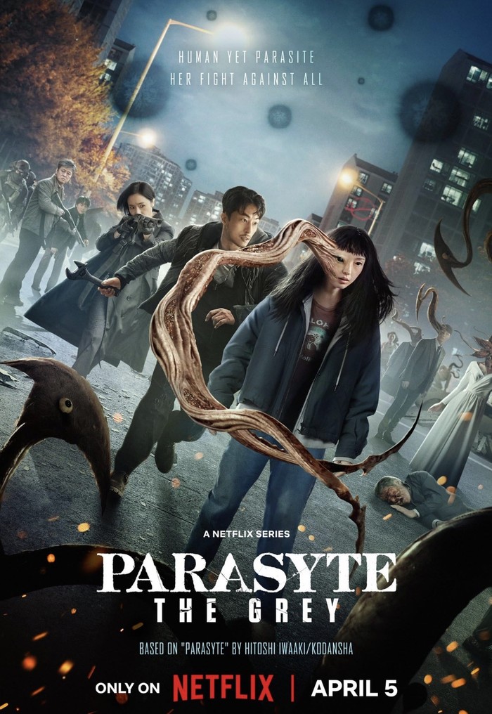 Parasyte: The Grey (2024) menceritakan soal parasit asing yang menggunakan manusia bumi sebagai inang. Live action ini mendapat rating 7.1/10 di IMDb karena sukses membawa suasana yang intens, menakutkan, dan mencekam./ Foto: IMDb.com