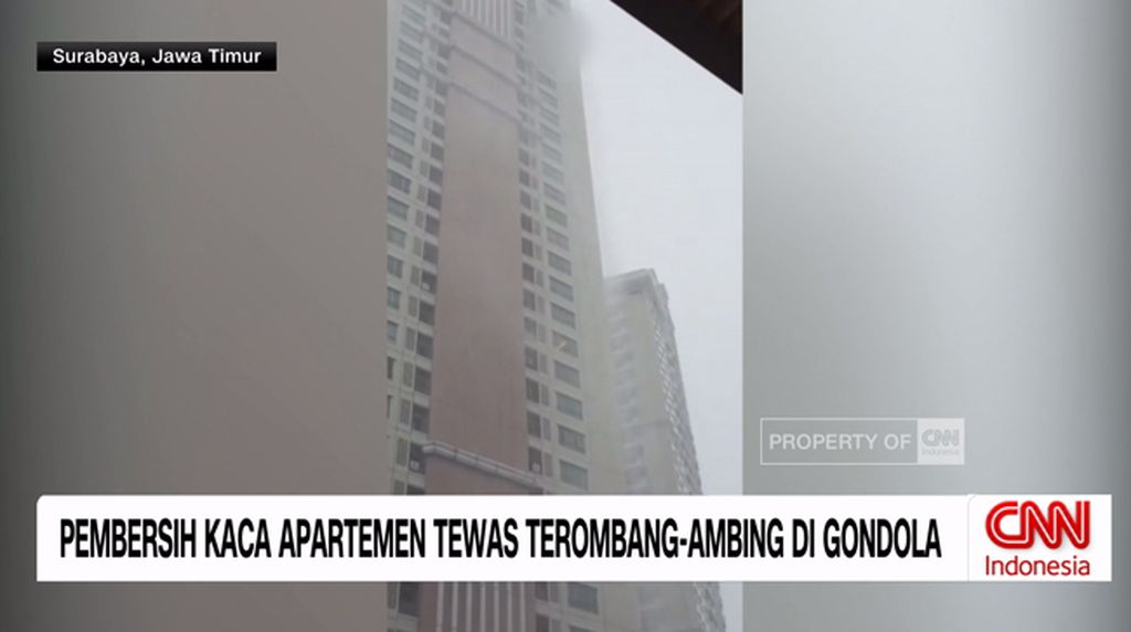 VIDEO: Pembersih Kaca Apartemen Tewas Terombang-ambing di Gondola