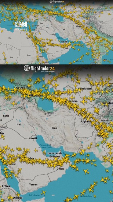 Wilayah Udara Iran Kosong Penerbangan Sipil Imbas Perang