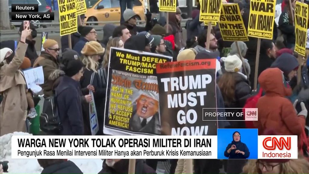VIDEO: Warga New York Tolak Operasi Militer di Iran