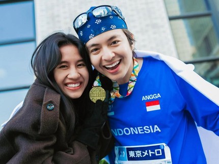 Dukungan Shenina untuk Angga Yunanda yang Tuntaskan Marathon Pertamanya di Jepang
