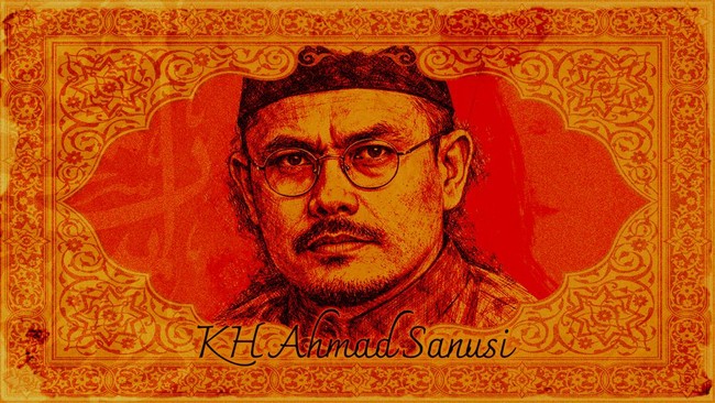 Kiai Haji Ahmad Sanusi, ulama progresif dan Pahlawan Nasional, berjuang untuk kemerdekaan Indonesia. Buku "Nahratud'dhargam" menegaskan kemandirian bangsa.