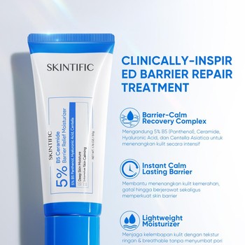 SKINTIFIC Rilis 5% B5 Ceramide Barrier Relief Moisturizer, Atasi Kemerahan dan Perbaiki Skin Barrier
