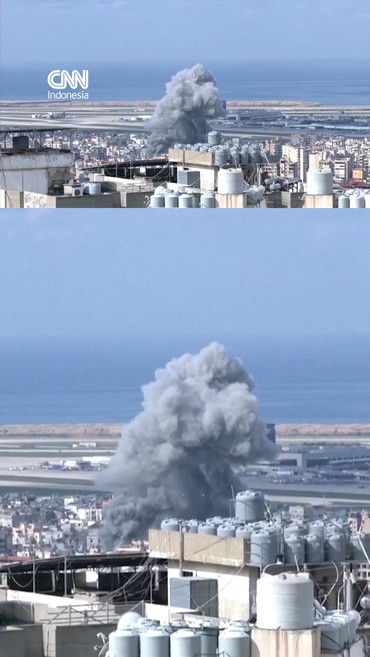 Asap Membumbung di Permukiman Beirut Akibat Serangan Israel