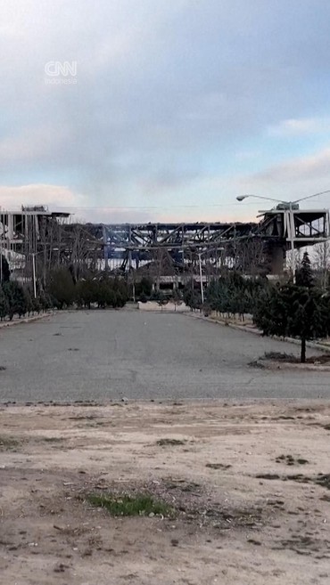 Penampakan Serangan AS-Israel Hancurkan Stadion Utama di Iran